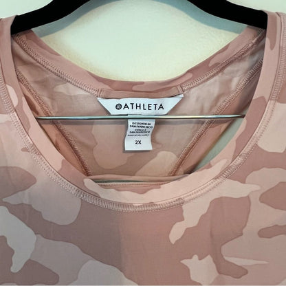 Athleta Elation Camo 7/8 Tight Leggings and Tank Top Set Plus Size 2X Pink