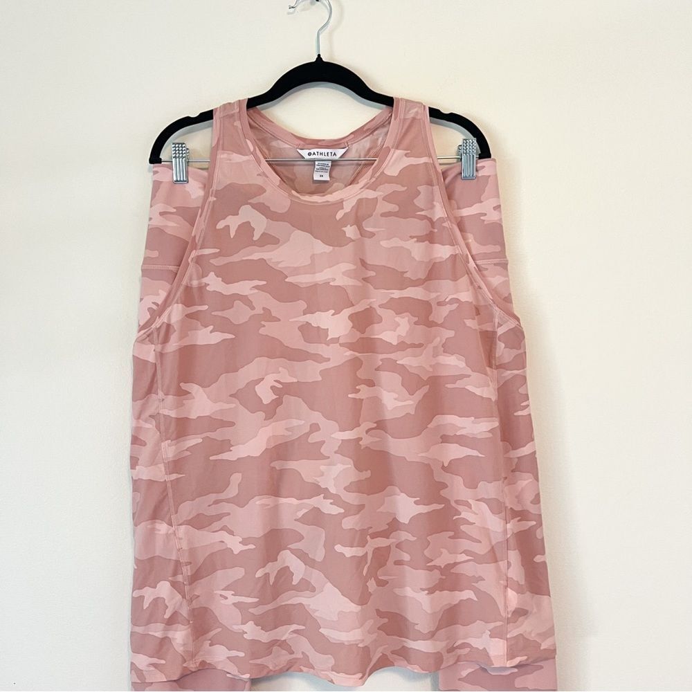Athleta Elation Camo 7/8 Tight Leggings and Tank Top Set Plus Size 2X Pink