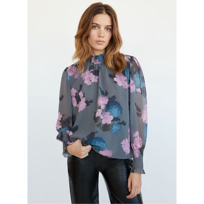 Wilfred Valencia Long Sleeve Floral Chiffon Blouse Size Small