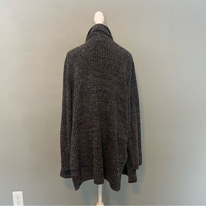 Barefoot Dreams Cozychic Lite Cardigan Pus Size 3X in Charcoal Gray STYLE 494