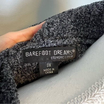 Barefoot Dreams Cozychic Lite Cardigan Pus Size 3X in Charcoal Gray STYLE 494