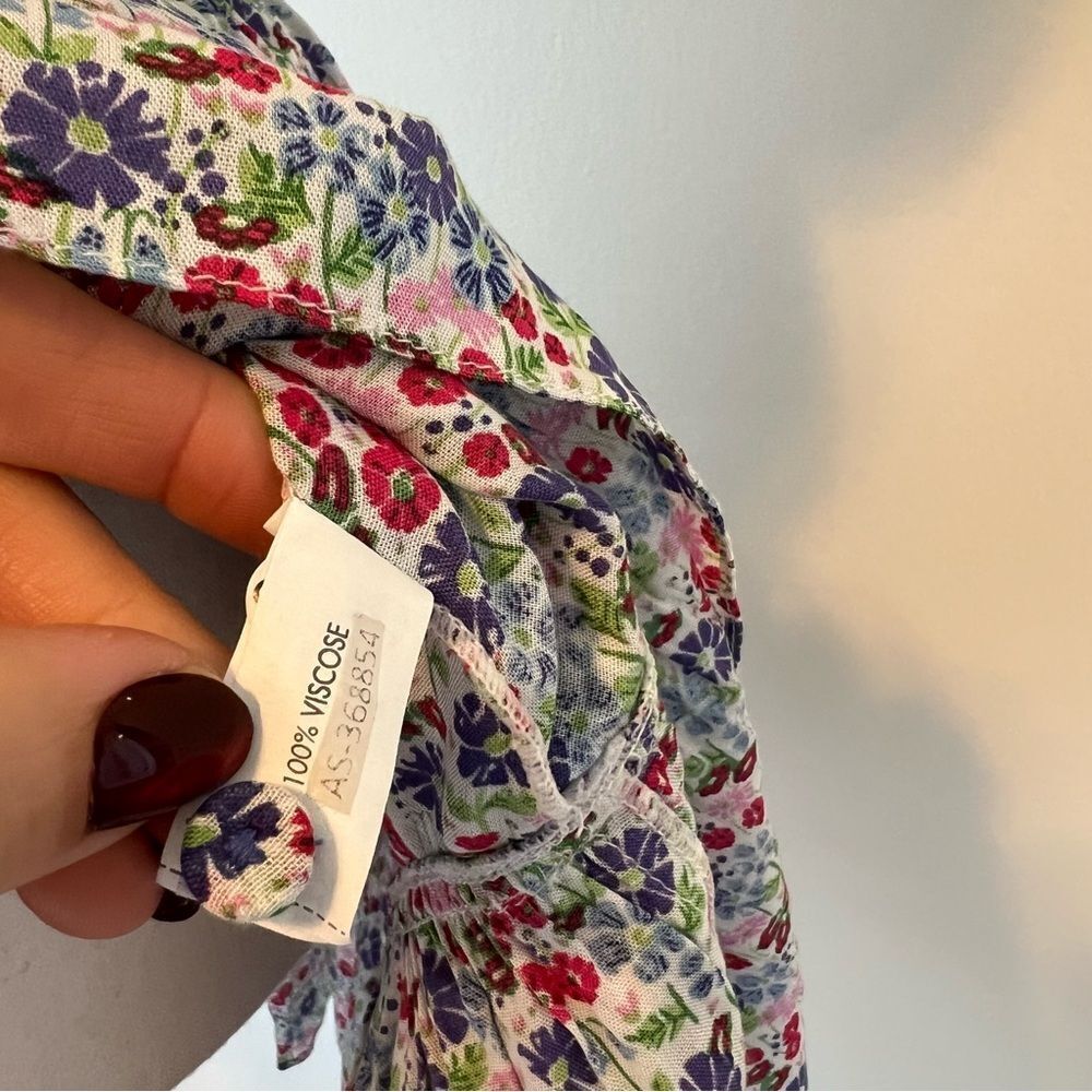 Poupette St Barth Branda Floral Tiered Shirt Mini Dress Size Medium
