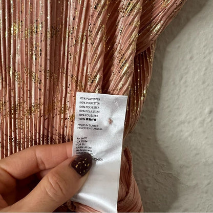 Anthropologie Vickie Pink Metallic Halter Top NEW Size XL