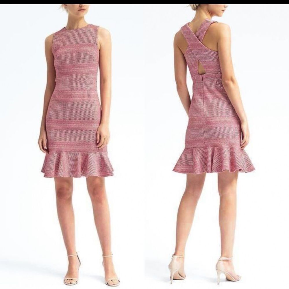 Banana Republic Jacquard Knit Mini Dress NEW Cross Back Size 6