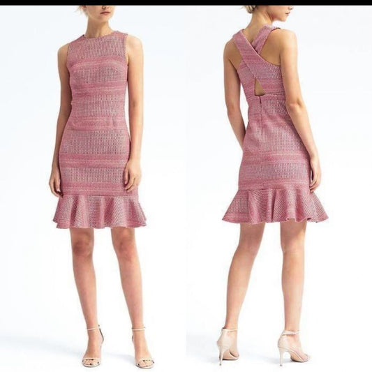Banana Republic Jacquard Knit Mini Dress NEW Cross Back Size 6