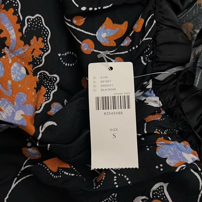 Anthropologie The Brinley V-Neck Floral Black Jumpsuit NEW Size Small