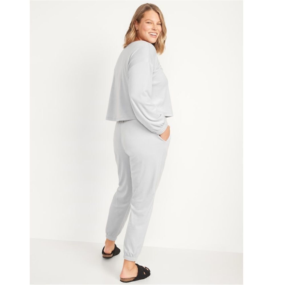 Old Navy High Waisted Luxe Velvet Jogger Sweatpants Size L