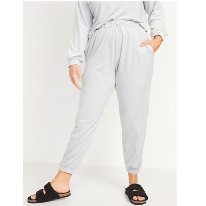 Old Navy High Waisted Luxe Velvet Jogger Sweatpants Size L