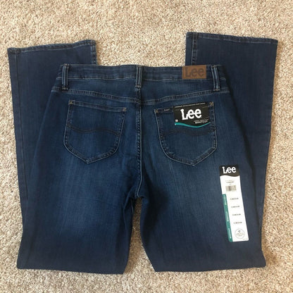 LEE Women’s Mid-rise Dark Wash Bootcut Jeans NEW Size 24 Medium