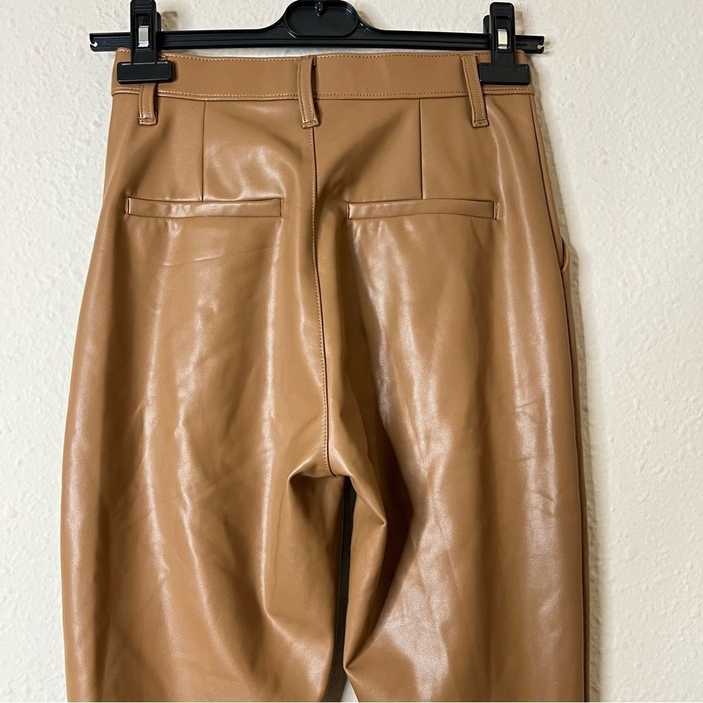 Abercrombie & Fitch “The Skinny Ultra High Rise” Vegan Leather Split-Hem Pant