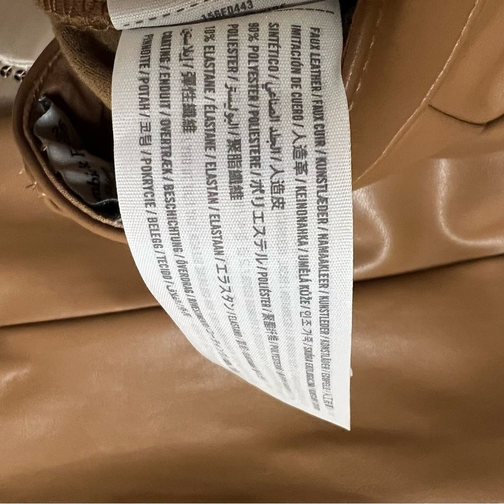 Abercrombie & Fitch “The Skinny Ultra High Rise” Vegan Leather Split-Hem Pant