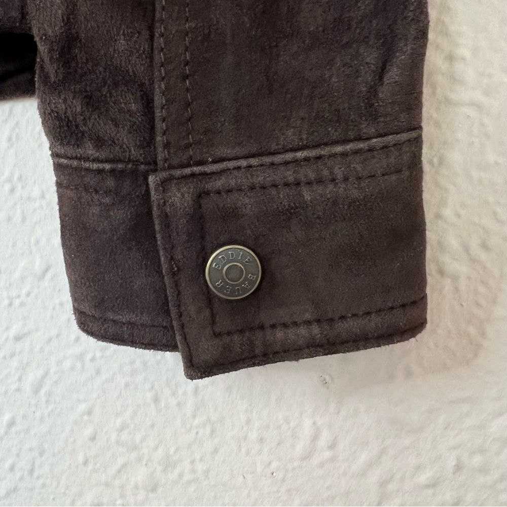 EDDIE BAUER Genuine Leather Washable Suede Jacket in Brown NEW Size Small