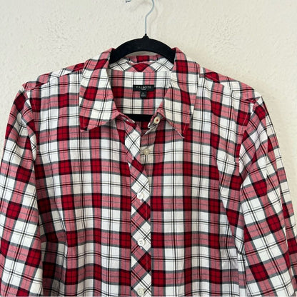 Talbots Classic Plaid Button Down Shirt Holiday NEW Plus Size 1X