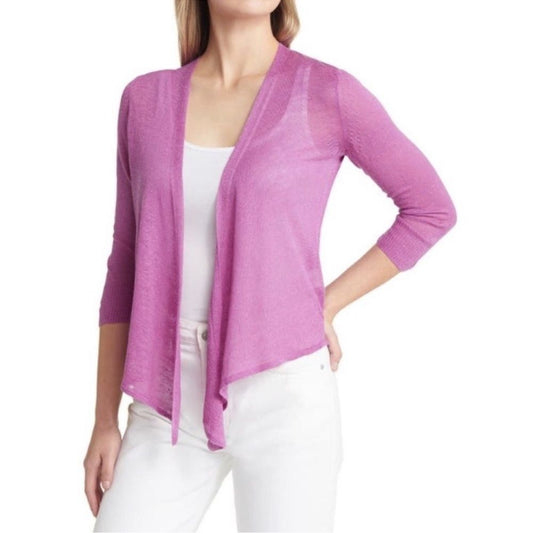 Nic + Zoe Linen Cardigan Top NEW Size XS