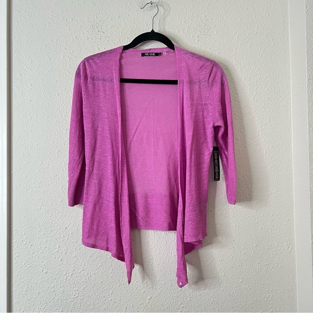 Nic + Zoe Linen Cardigan Top NEW Size XS