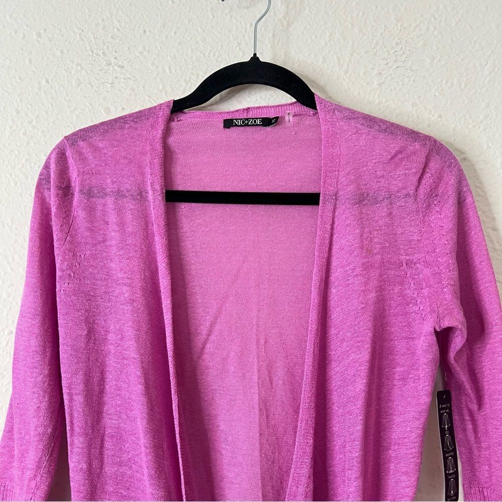 Nic + Zoe Linen Cardigan Top NEW Size XS