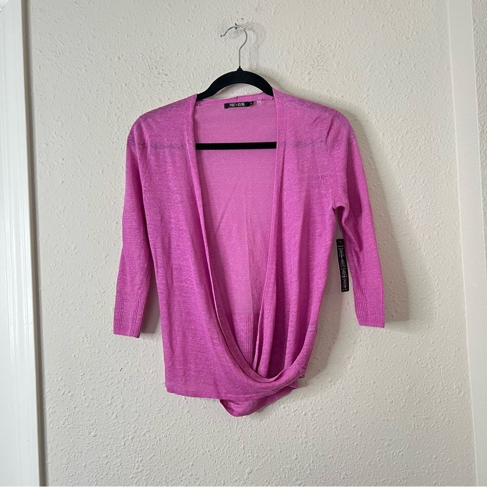 Nic + Zoe Linen Cardigan Top NEW Size XS