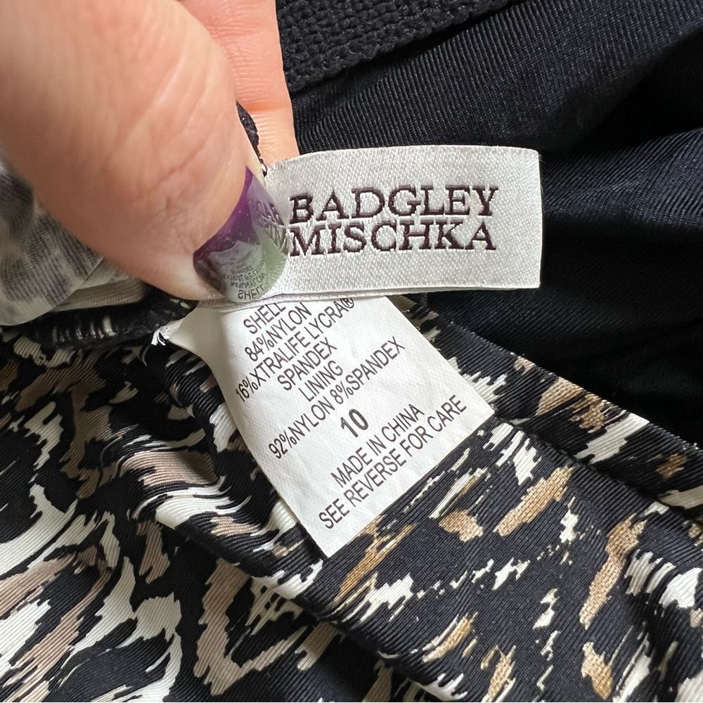 Badgley Mischka Zara Surplice Mio Halter One Piece Swimsuit Size 10