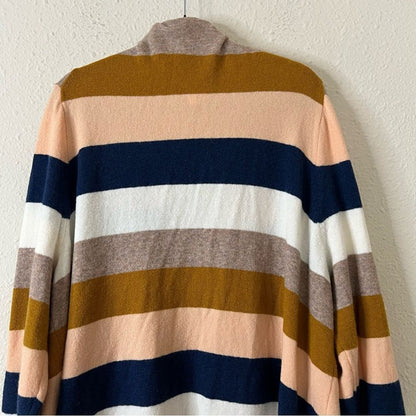 Madewell Kent Colorblock Wool Alpaca Cardigan NEW Plus Size 3X Bengali Indigo