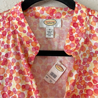 Talbots Sleeveless Wrap Blouse Shirt Top Cotton Size 10