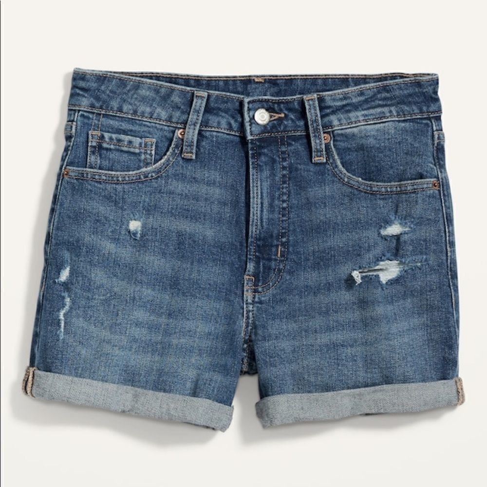 Old Navy High Rise Straight Ripped Jean Shorts Size 2