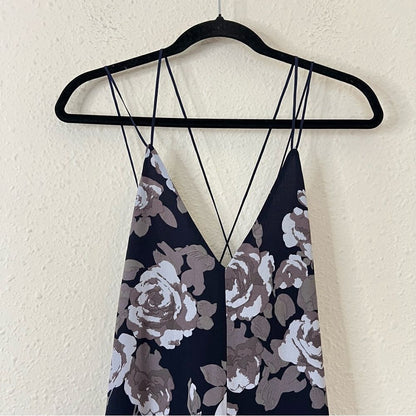 Aritizia Wilfred Navy Blue Rose Floral Melodiqué Romper Size Small