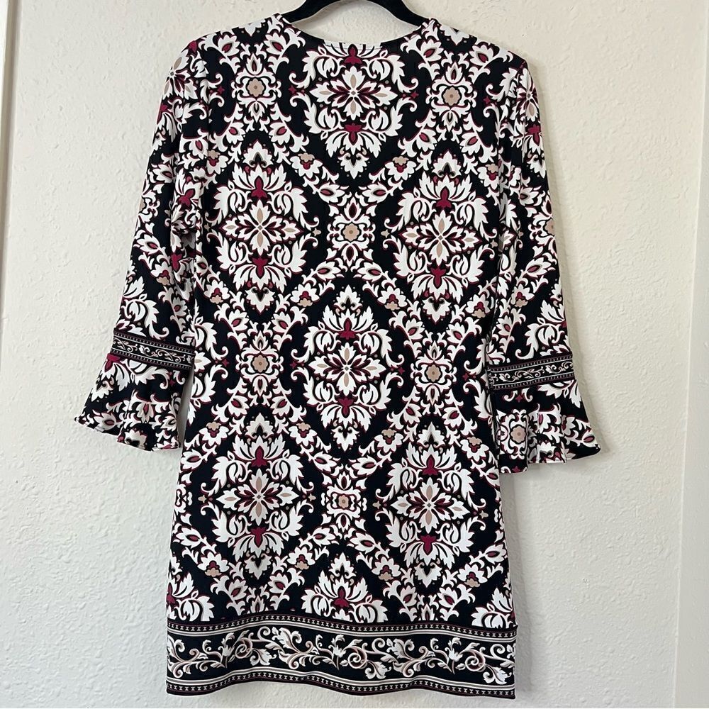 White House Black Market 3/4-Sleeve Matte Jersey Printed Tunic Size XS