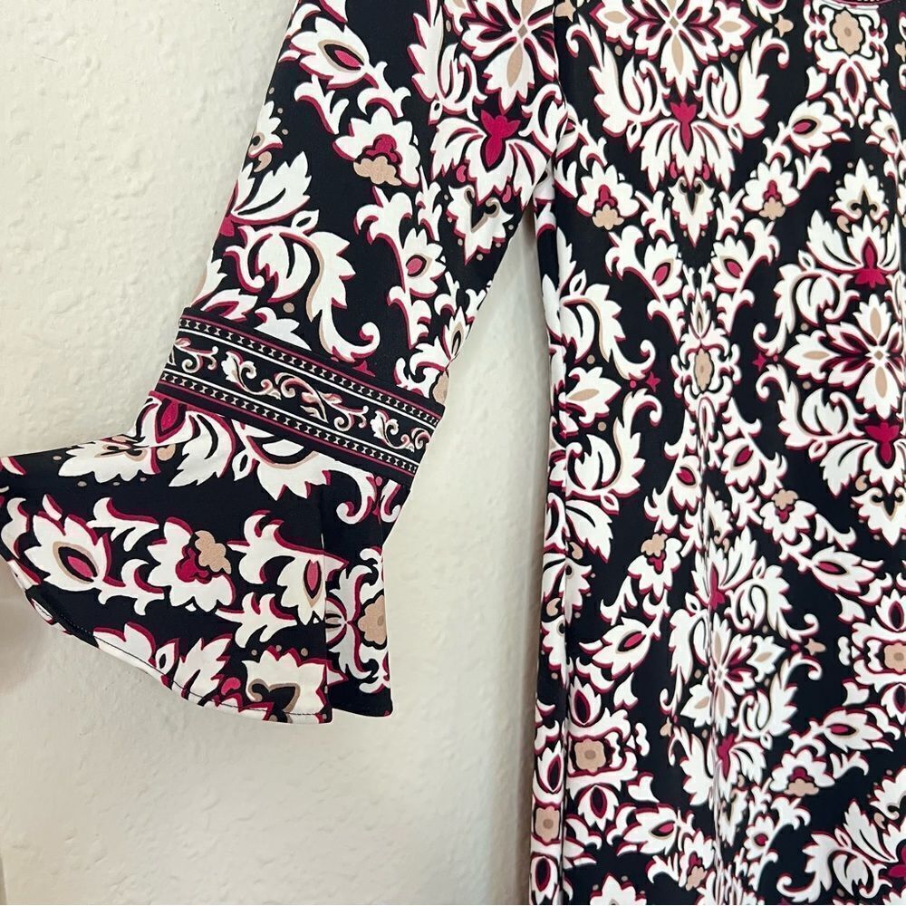 White House Black Market 3/4-Sleeve Matte Jersey Printed Tunic Size XS