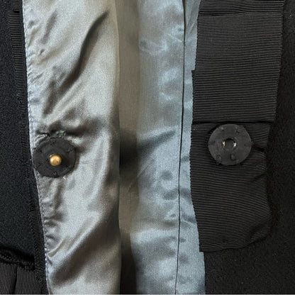 J. Crew 100% Wool Ruffle Black Jacket Size 2