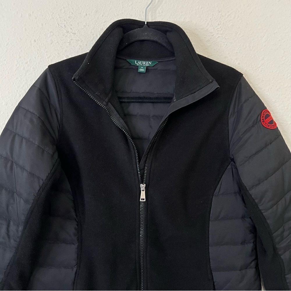 Lauren Ralph Lauren Zip Up Black Jacket Size Medium