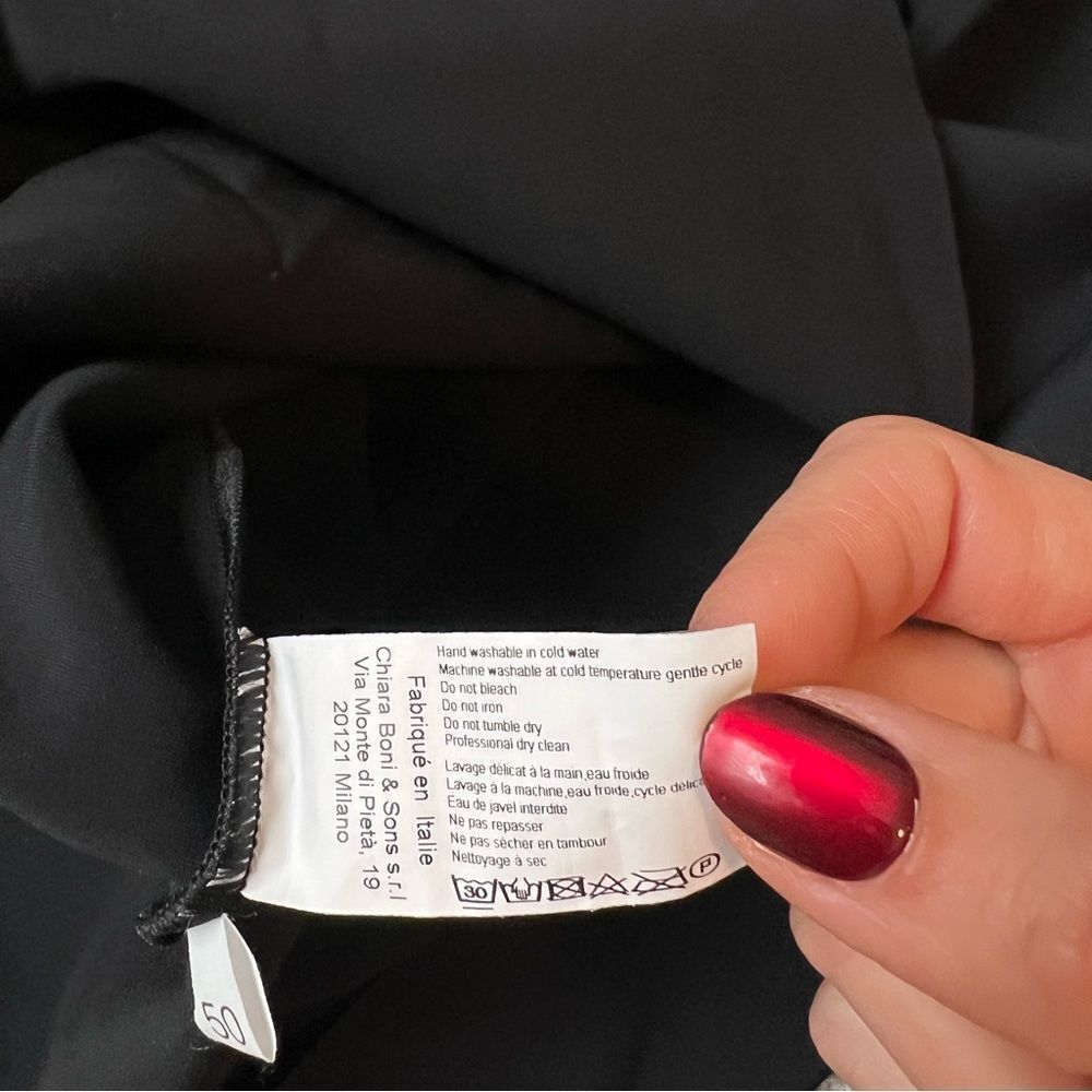Chiara Boni La Petite Robe Iza Black Dress NEW Size 14 Long Sleeve Formal
