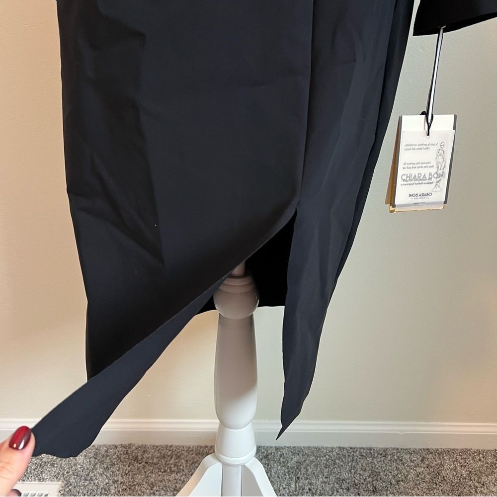 Chiara Boni La Petite Robe Iza Black Dress NEW Size 14 Long Sleeve Formal