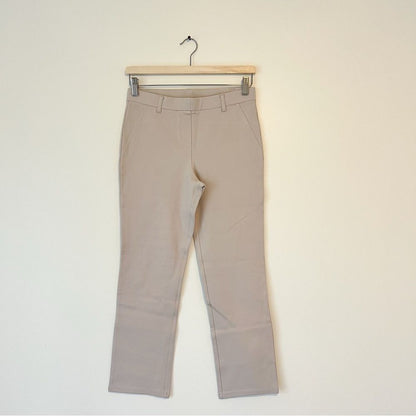 Quince Ultra Stretch Ponte Straight Leg Ankle Pants NEW Size S / 26 Cream