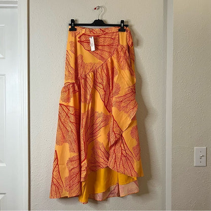 Anthropologie Hutch Printed Wrap Maxi Skirt NEW Size Large