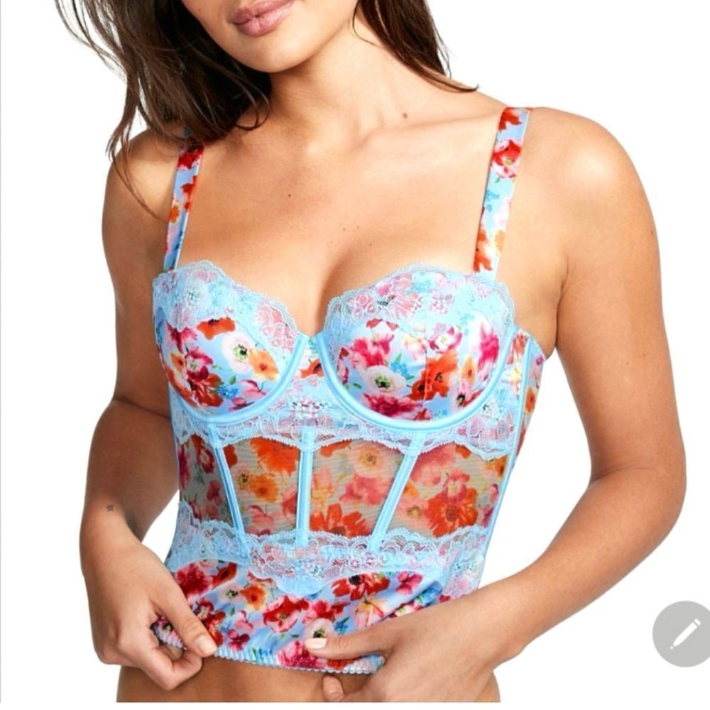 Victoria's Secret Very Sexy Floral Lace Balconette Corset Top NEW Size Medium
