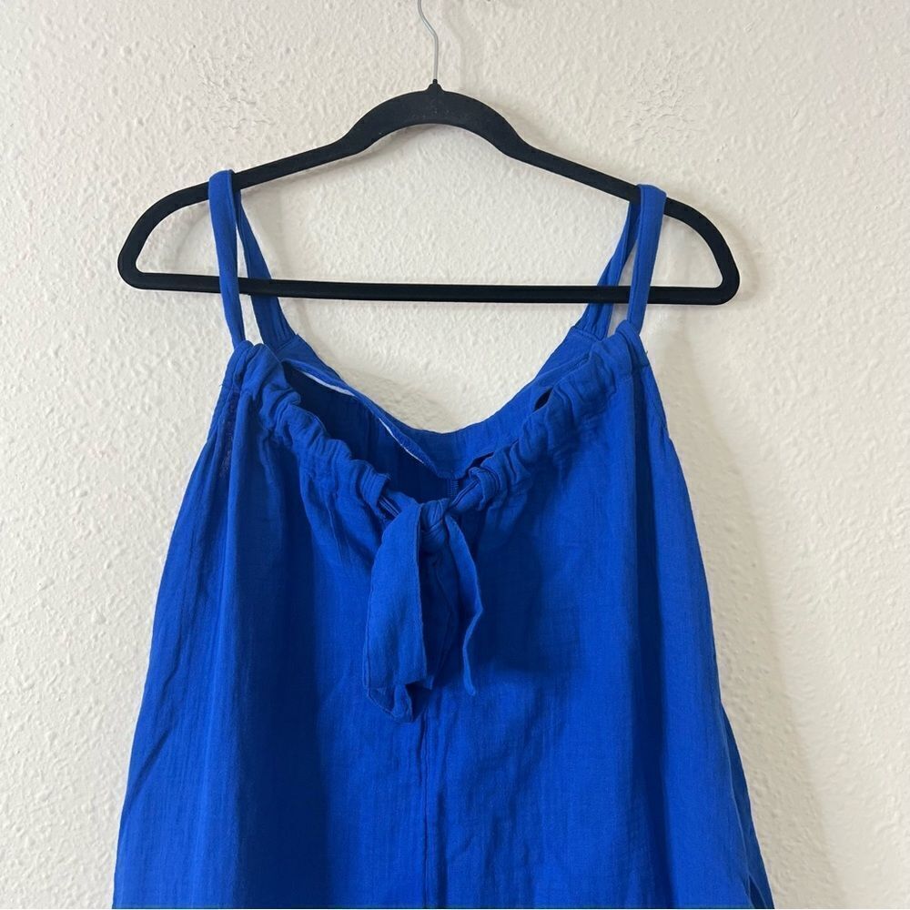 Old Navy Sleeveless Shirred Maxi Dress  Women Tanzanite Blue Cotton NEW Size XS