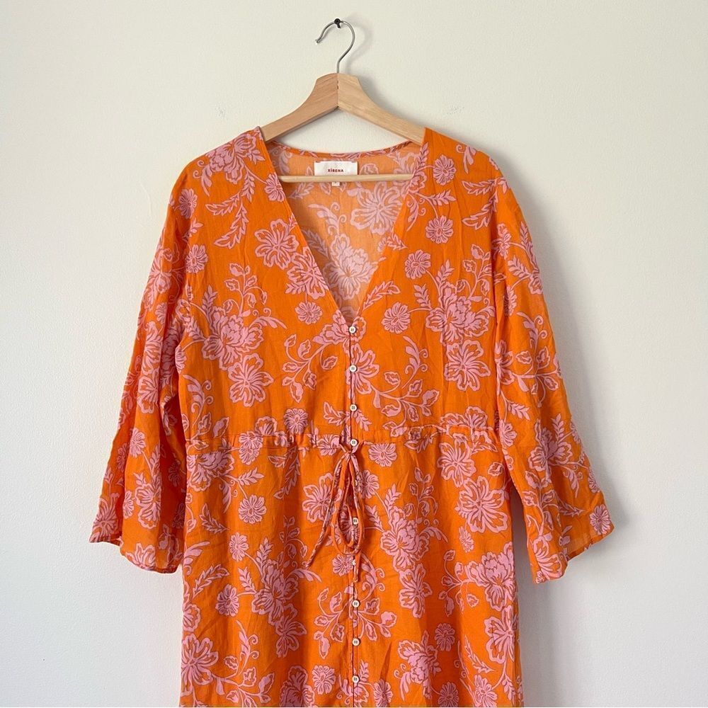 Xirena Mykah Floral Maxi Dress Coverup NEW Size Small Orange Purple