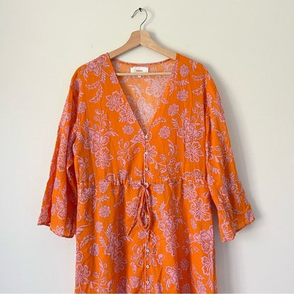 Xirena Mykah Floral Maxi Dress Coverup NEW Size Small Orange Purple