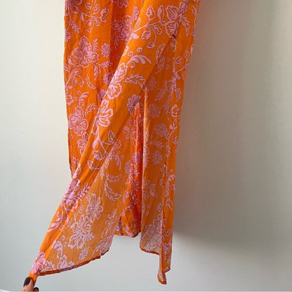 Xirena Mykah Floral Maxi Dress Coverup NEW Size Small Orange Purple