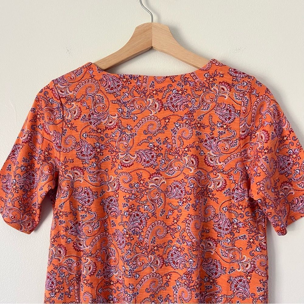J. Jill Paisley Pima Slub Scoop Neck Tee Top Size XS