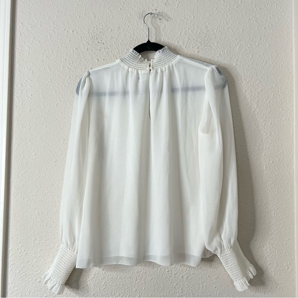 Aritzia Wilfred Valencia Blouse in White Size S Long Sleeve Chiffon
