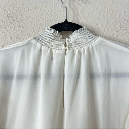 Aritzia Wilfred Valencia Blouse in White Size S Long Sleeve Chiffon