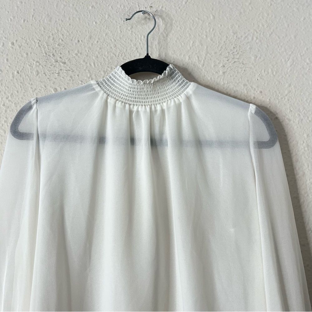 Aritzia Wilfred Valencia Blouse in White Size S Long Sleeve Chiffon