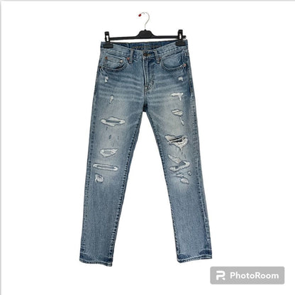 American Eagle Men’s Slim Straight Light Wash Distressed Jeans Size 28x30