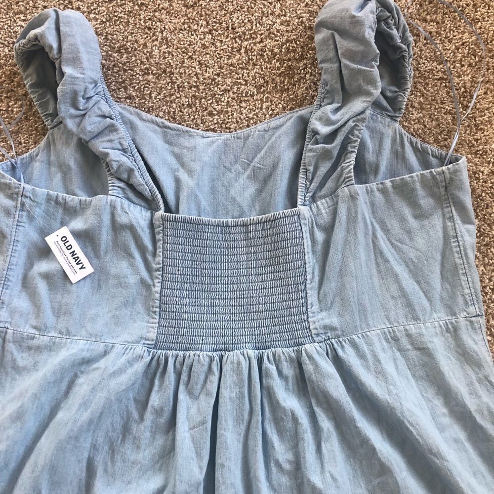 Old Navy Fit & Flare Puff-Sleeve Jean Mini Dress Plus Size 3X