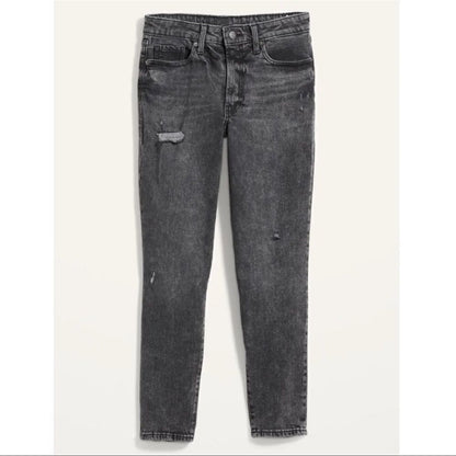 Old Navy High-Waisted O.G. Straight Ripped Black Ankle Jeans Plus Size 26