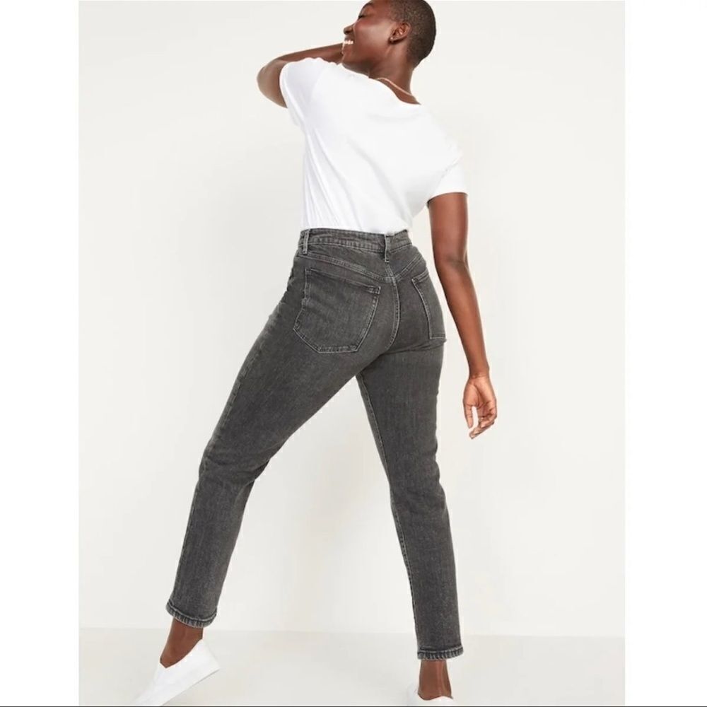 Old Navy High-Waisted O.G. Straight Ripped Black Ankle Jeans Plus Size 26
