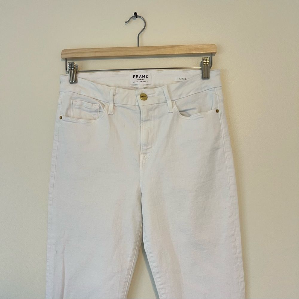 FRAME Le Mini Boot Jeans in White Size 28 Full Length