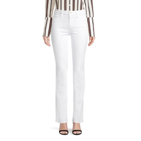 FRAME Le Mini Boot Jeans in White Size 28 Full Length
