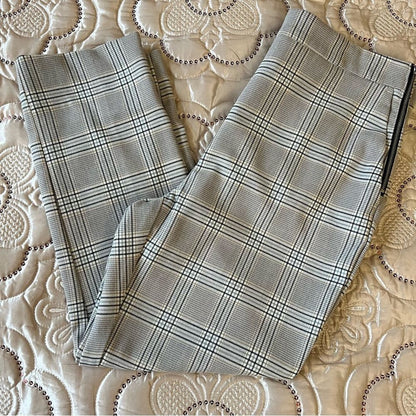 Zara Plaid Ankle Pants in Gray Size Large